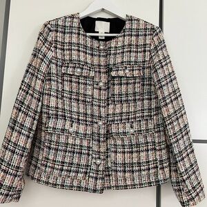 H&M Women's Black and White Tweed Blazer
